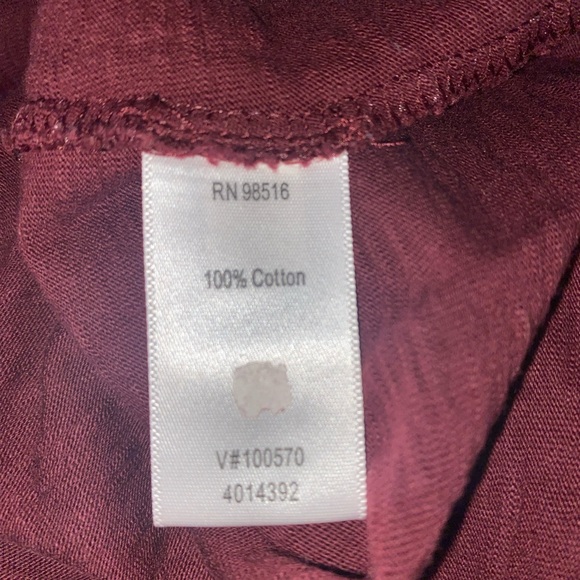 Coldwater Creek Size XL Burgundy Three-Quarter Sleeve Shirt with Boat-Like Neck - Picture 3 of 12